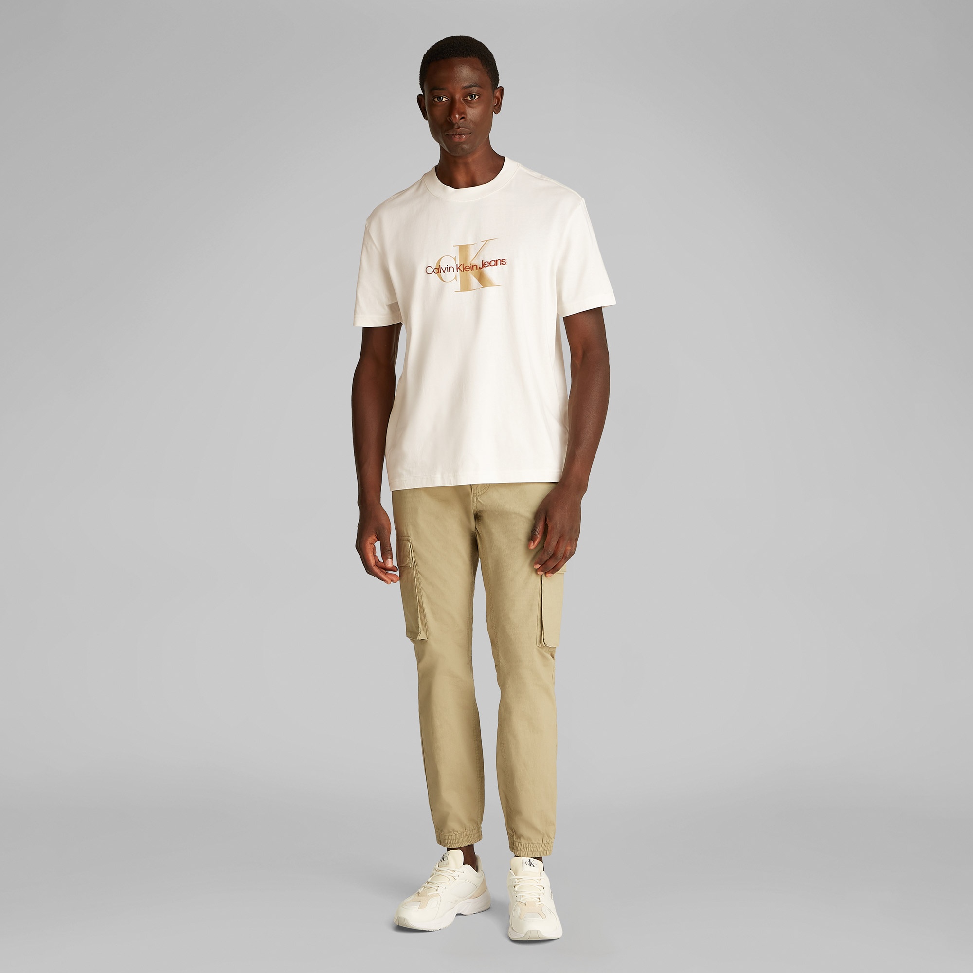 Calvin Klein Monologo Shift Erkek Beyaz T-Shirt