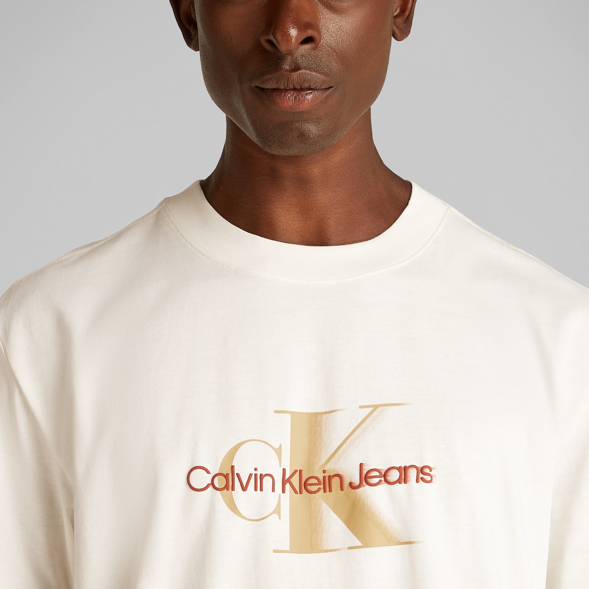 Calvin Klein Monologo Shift Erkek Beyaz T-Shirt