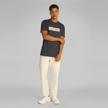  Calvin Klein Label Print Erkek Siyah T-Shirt