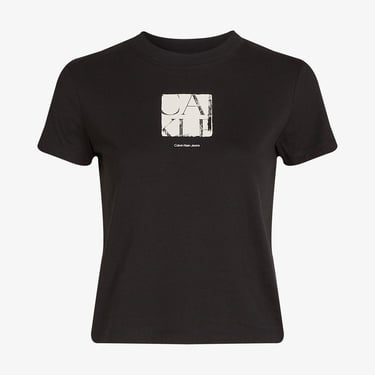  Calvin Klein Front Photo Graphic Baby Kadın Siyah T-Shirt