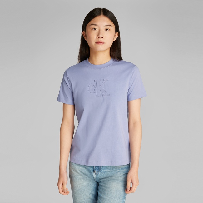  Calvin Klein Regular Kadın Mavi T-Shirt