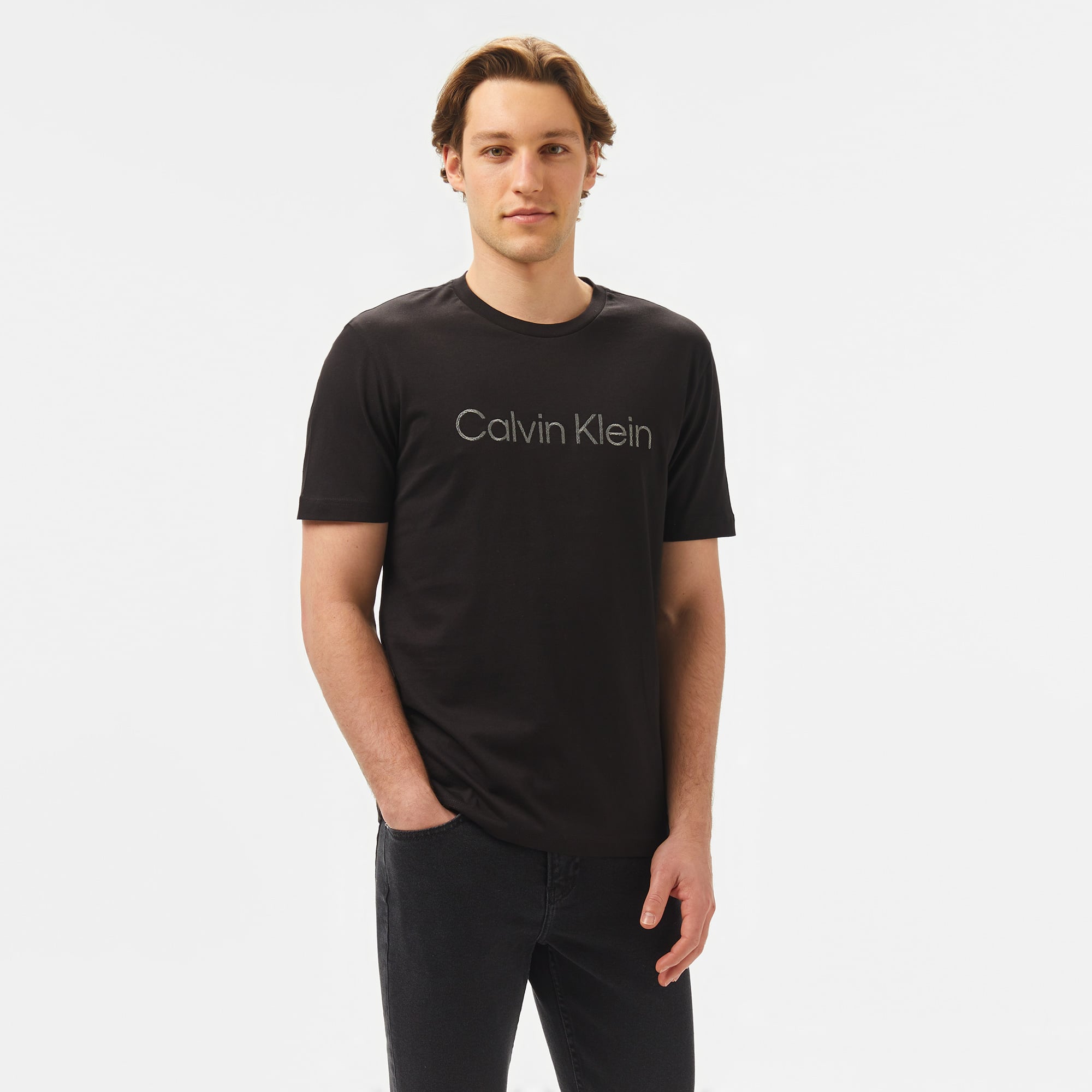  Calvin Klein Logo Erkek Siyah T-Shirt