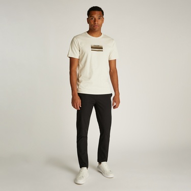  Calvin Klein Gradient Logo Erkek Krem Rengi T-Shirt