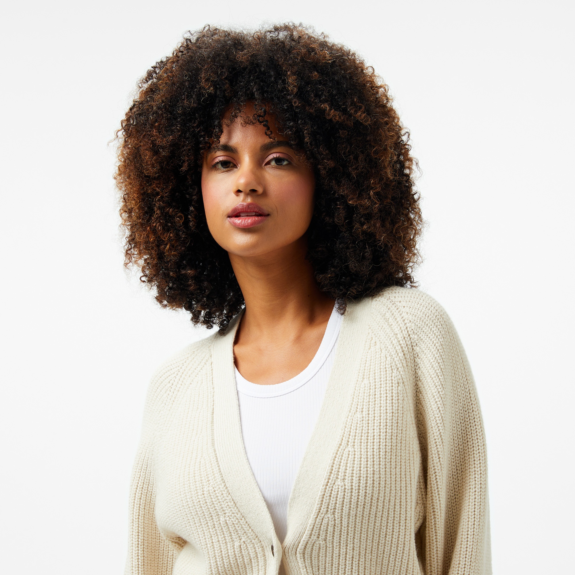 Calvin Klein Mouline Relaxed Kadın Krem Rengi Hırka