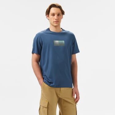  Calvin Klein Logo Erkek Mavi T-Shirt