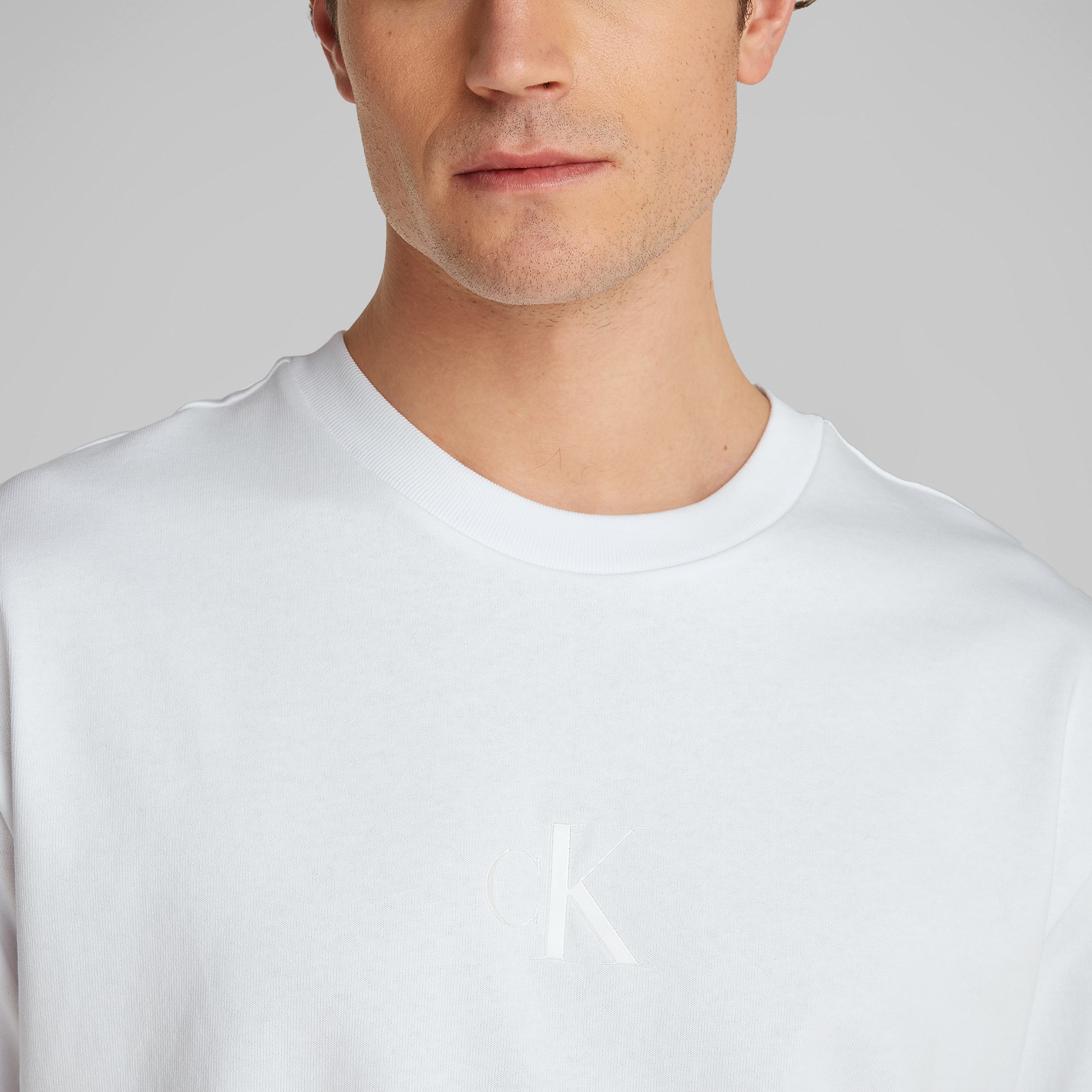Calvin Klein Monologo Erkek Beyaz T-Shirt