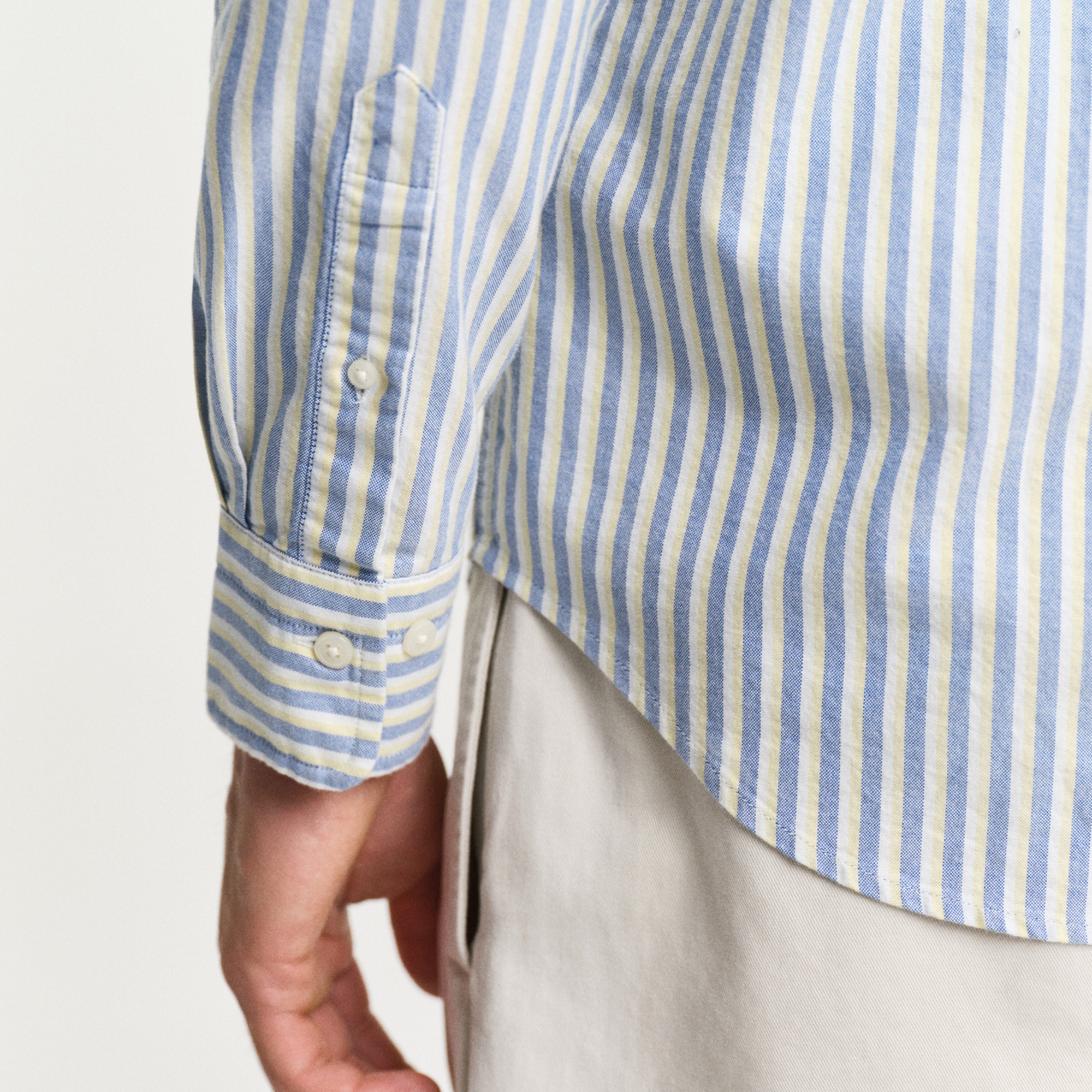 GANT Erkek Mavi Regular Fit Çizgili Logolu Gömlek