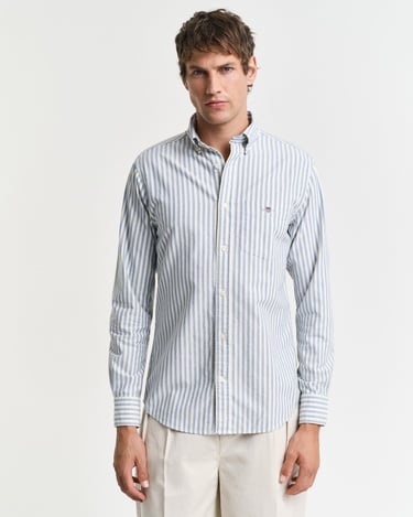  GANT Erkek Mavi Regular Fit Çizgili Gömlek