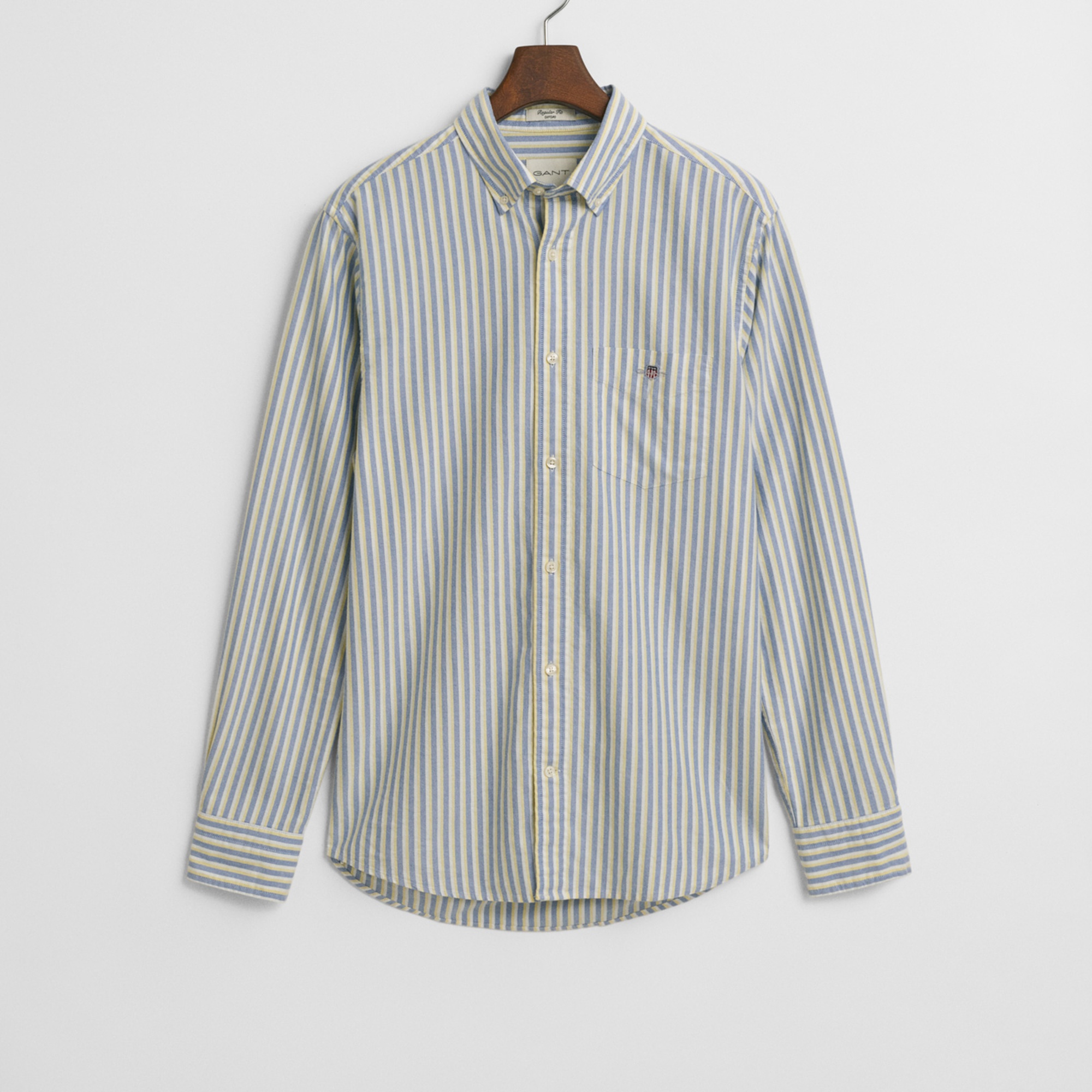 GANT Erkek Mavi Regular Fit Çizgili Logolu Gömlek