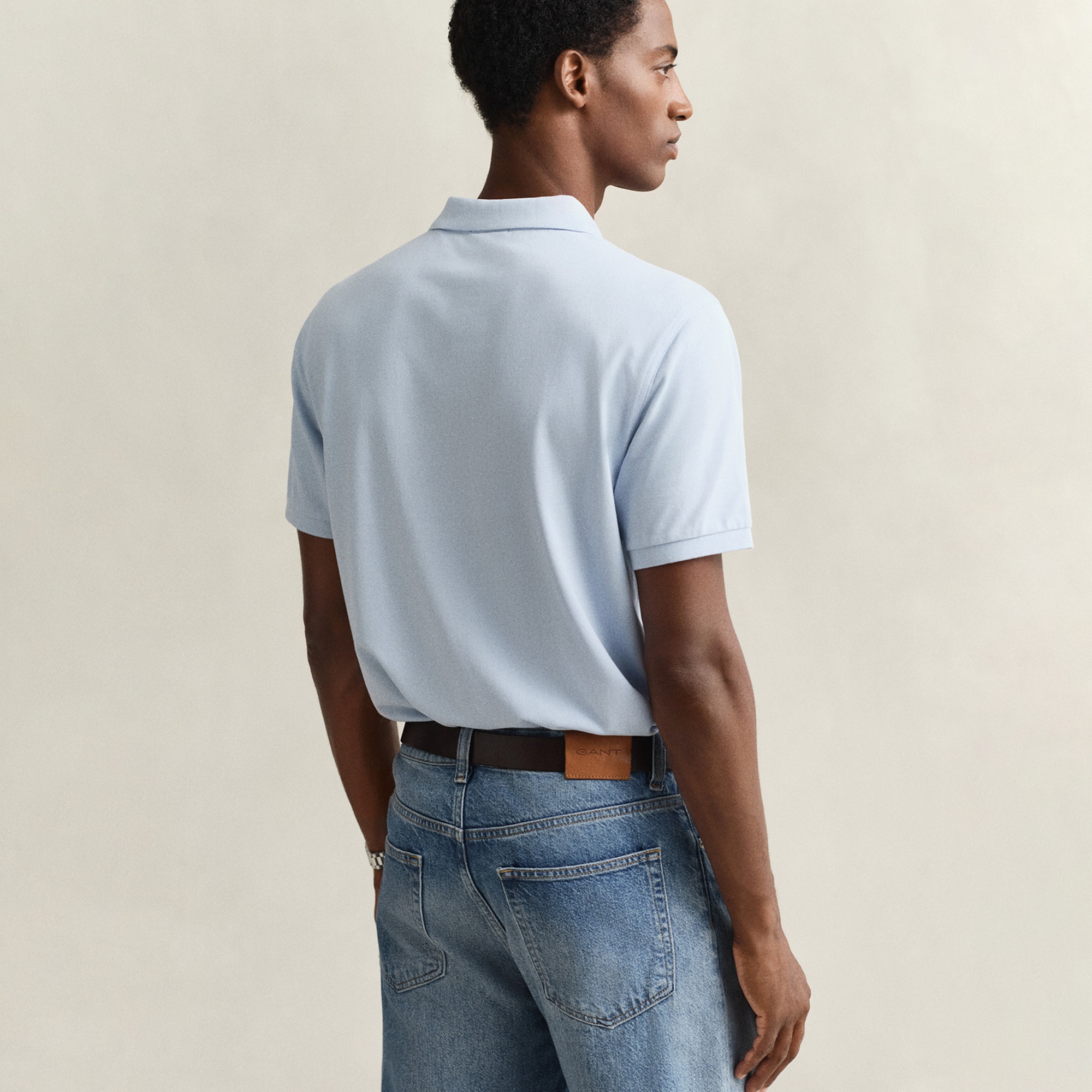 GANT Erkek Mavi Regular Fit Düğmeli Polo Yaka T-Shirt