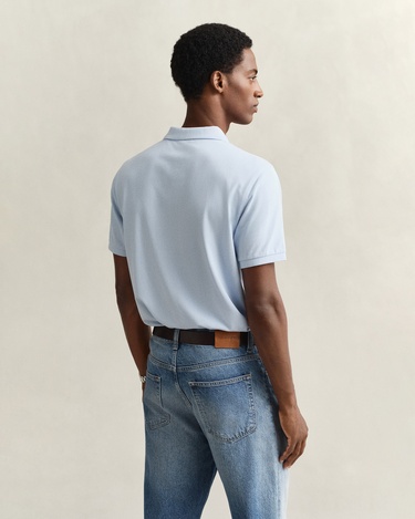  GANT Erkek Mavi Regular Fit Düğmeli Yaka Polo T-Shirt