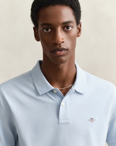  GANT Erkek Mavi Regular Fit Düğmeli Yaka Polo T-Shirt