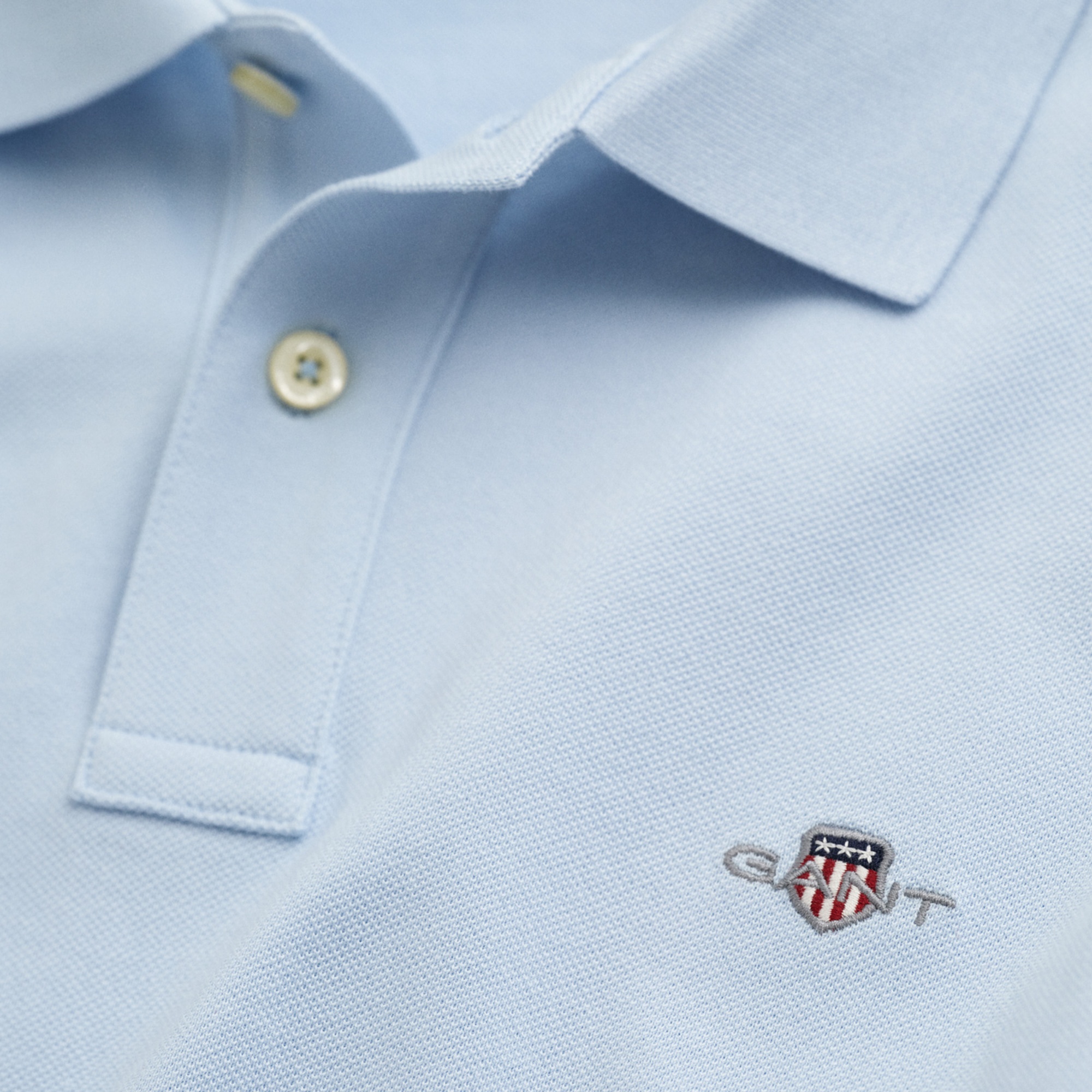 GANT Erkek Mavi Regular Fit Düğmeli Polo Yaka T-Shirt