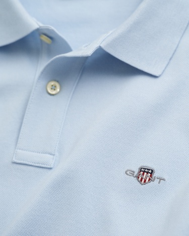  GANT Erkek Mavi Regular Fit Düğmeli Yaka Polo T-Shirt