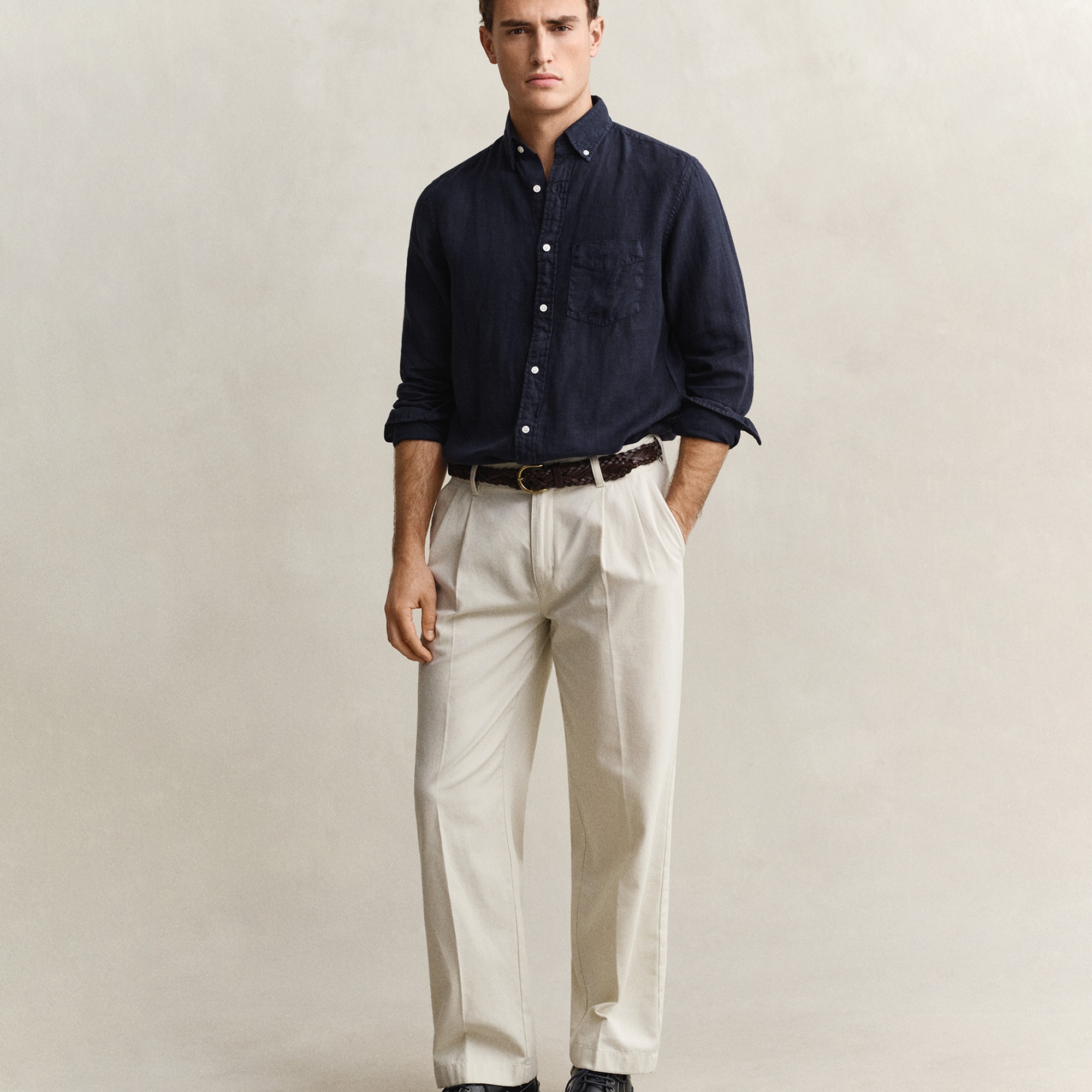 GANT Erkek Lacivert Regular Fit Gömlek