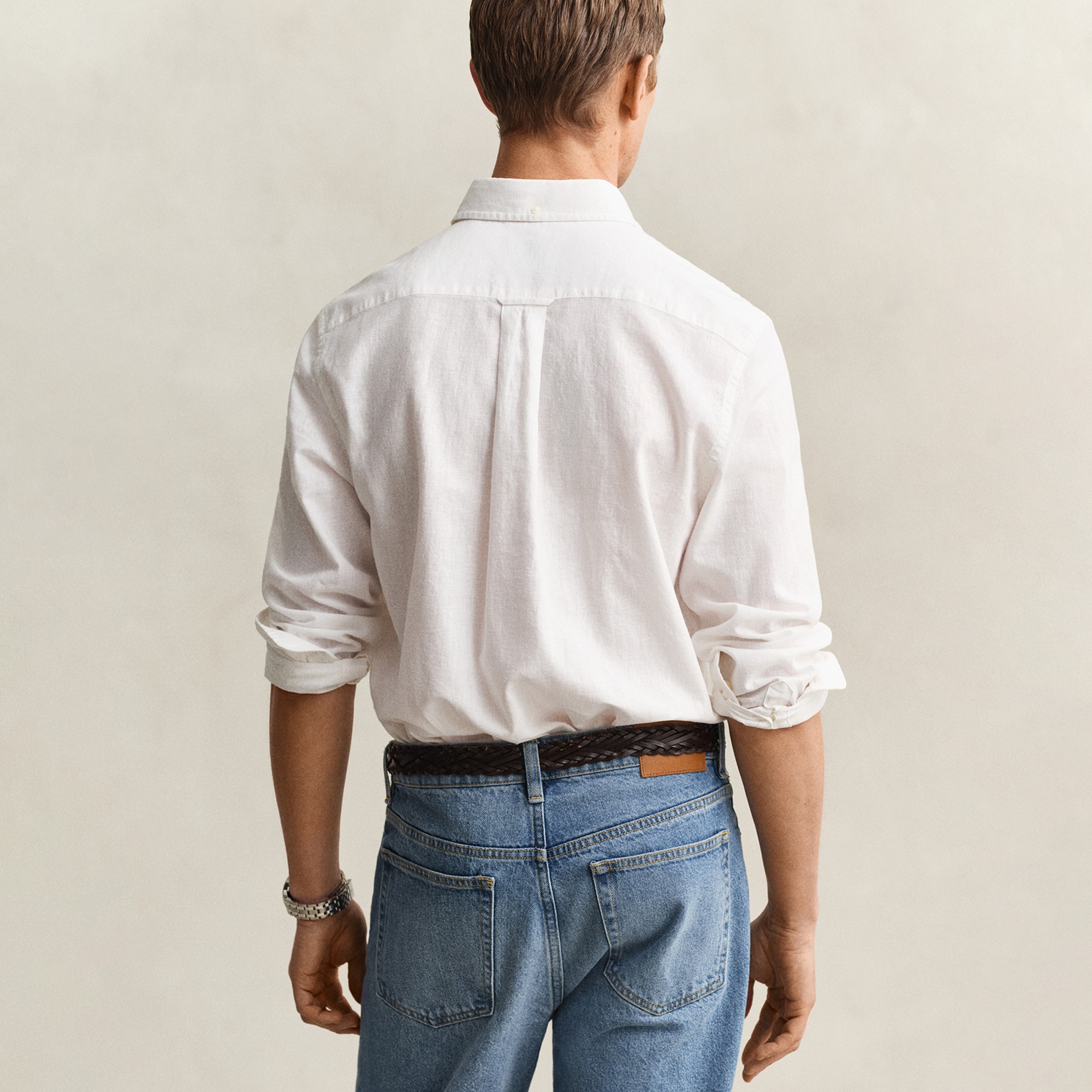 GANT Erkek Beyaz Regular Fit Logolu Gömlek