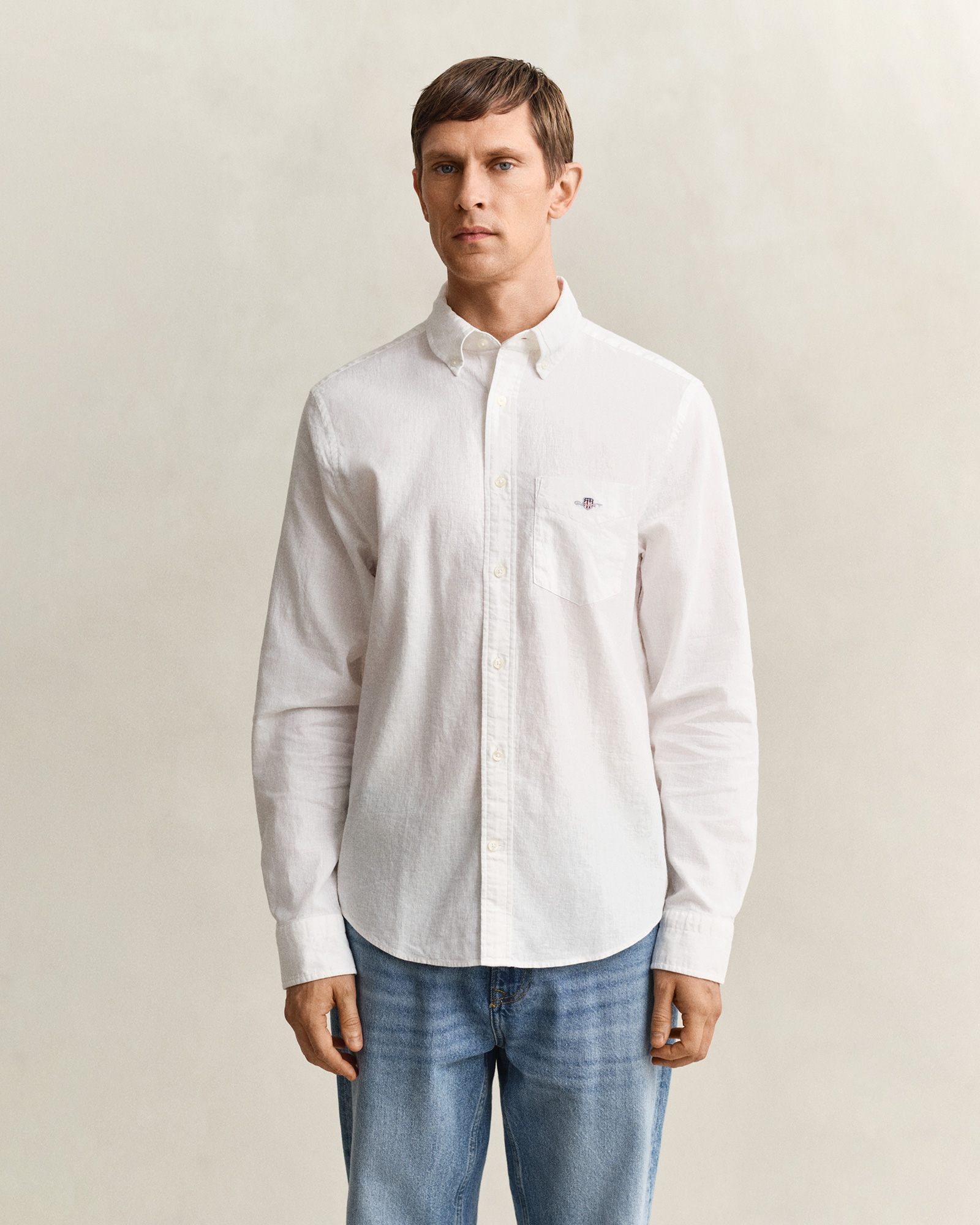  GANT Erkek Beyaz Regular Fit Gömlek