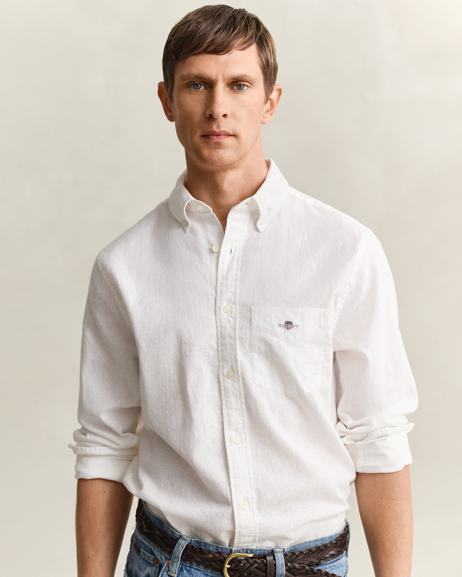  GANT Erkek Beyaz Regular Fit Gömlek