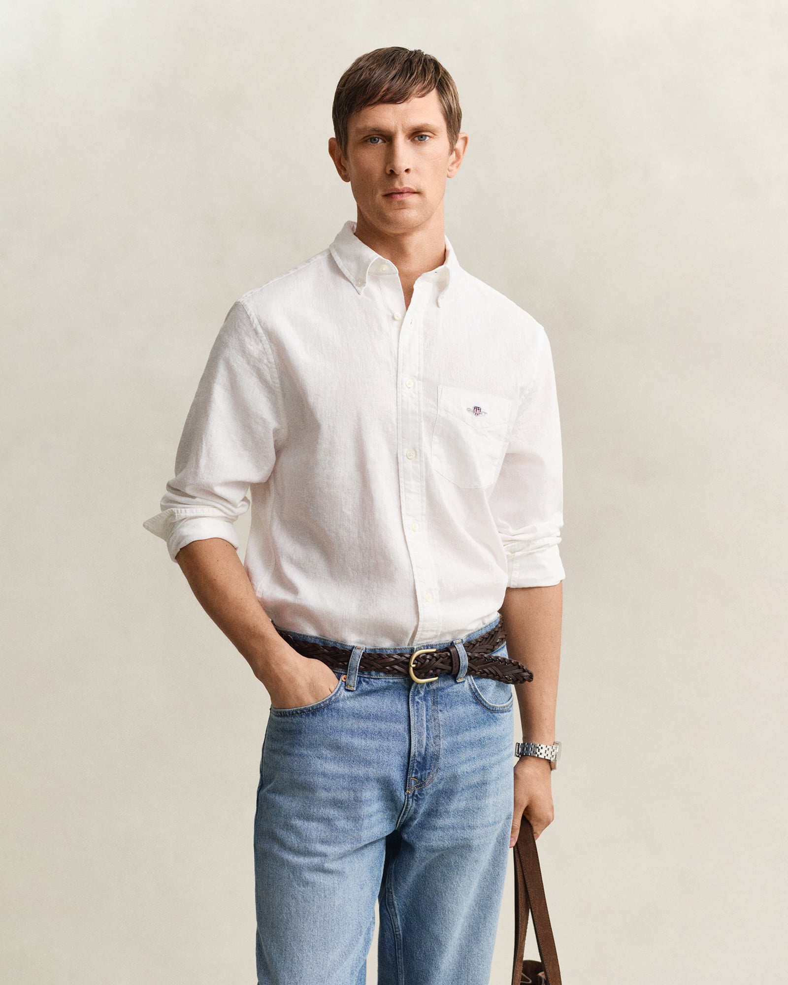  GANT Erkek Beyaz Regular Fit Gömlek