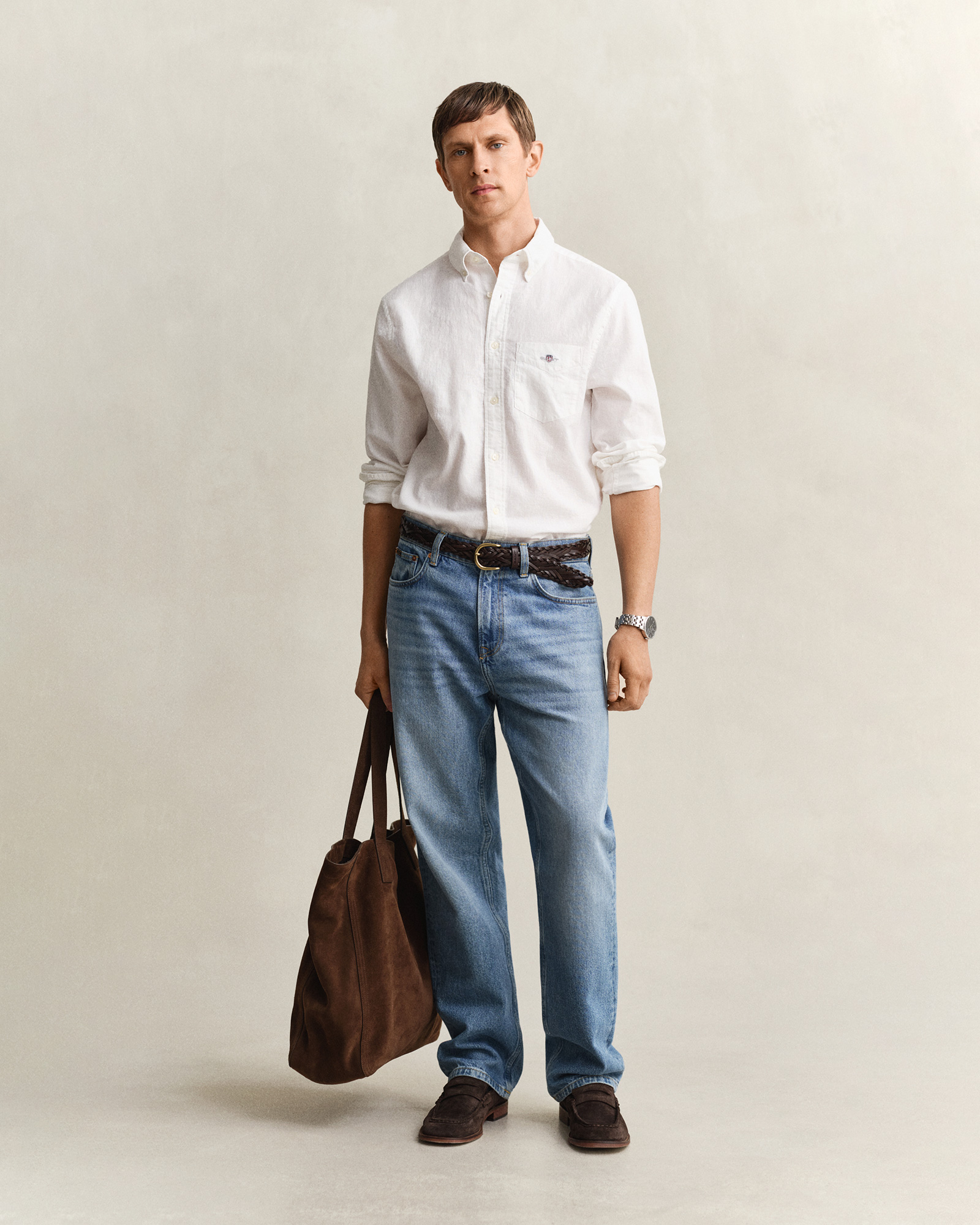  GANT Erkek Beyaz Regular Fit Gömlek