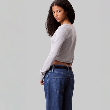  Calvin Klein Woven Label Kadın Gri Triko