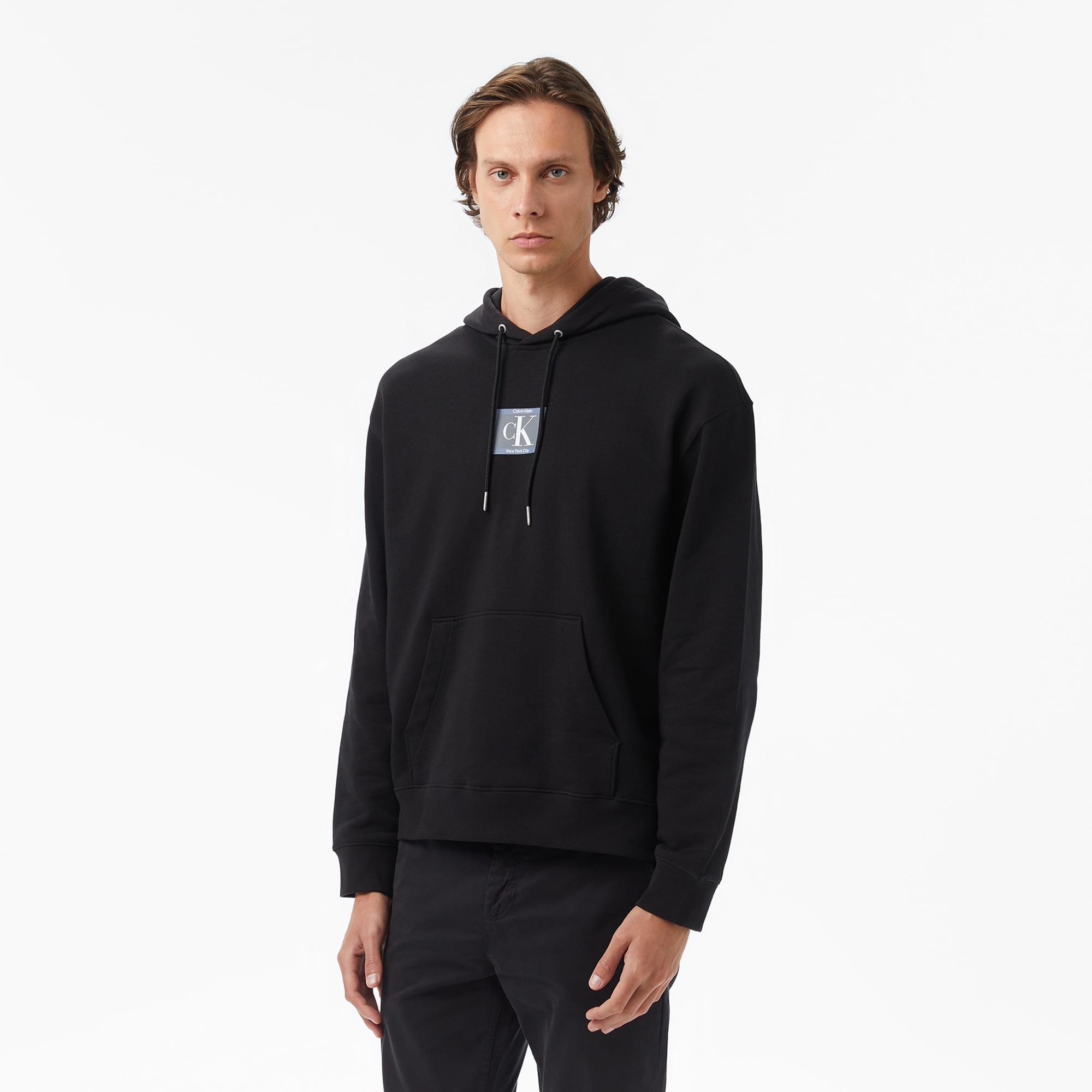  Calvin Klein Terry Box Graphic Erkek Siyah Sweatshirt