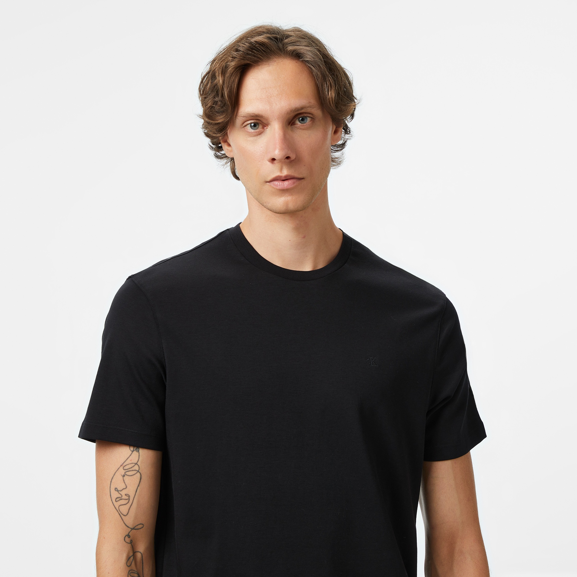Calvin Klein Supima Chest Erkek Siyah T-Shirt