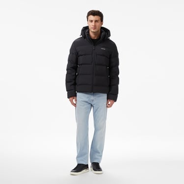  Calvin Klein Quilted Bonded Channel Erkek Siyah Mont