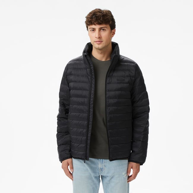  Calvin Klein Nylon Channeled Puffer Erkek Siyah Mont