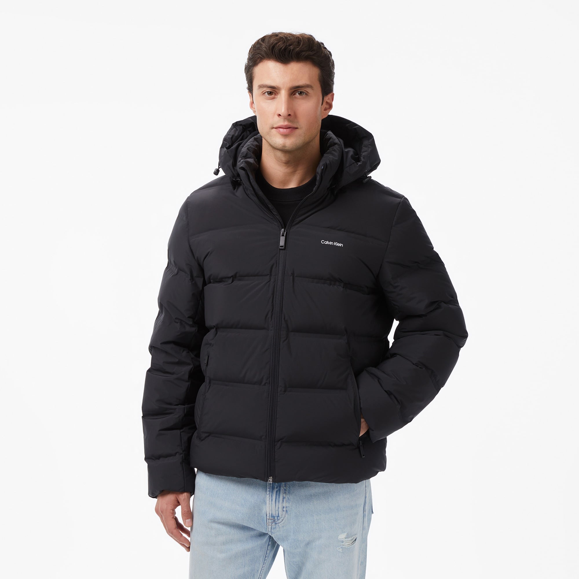 Calvin Klein Quilted Bonded Channel Erkek Siyah Mont