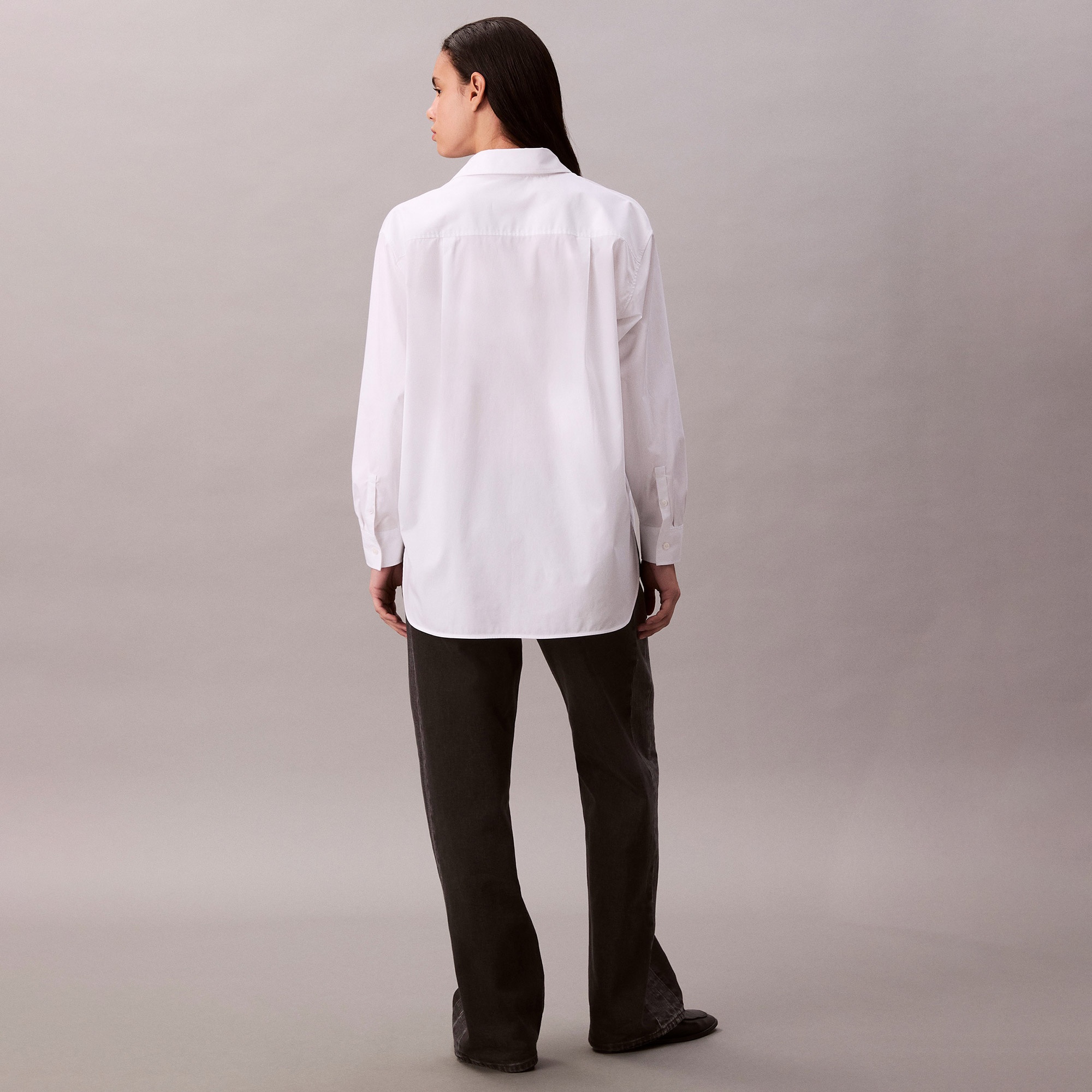 Calvin Klein Poplin Relaxed Kadın Beyaz Gömlek