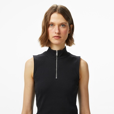  Calvin Klein Woven Label Kadın Siyah T-Shirt