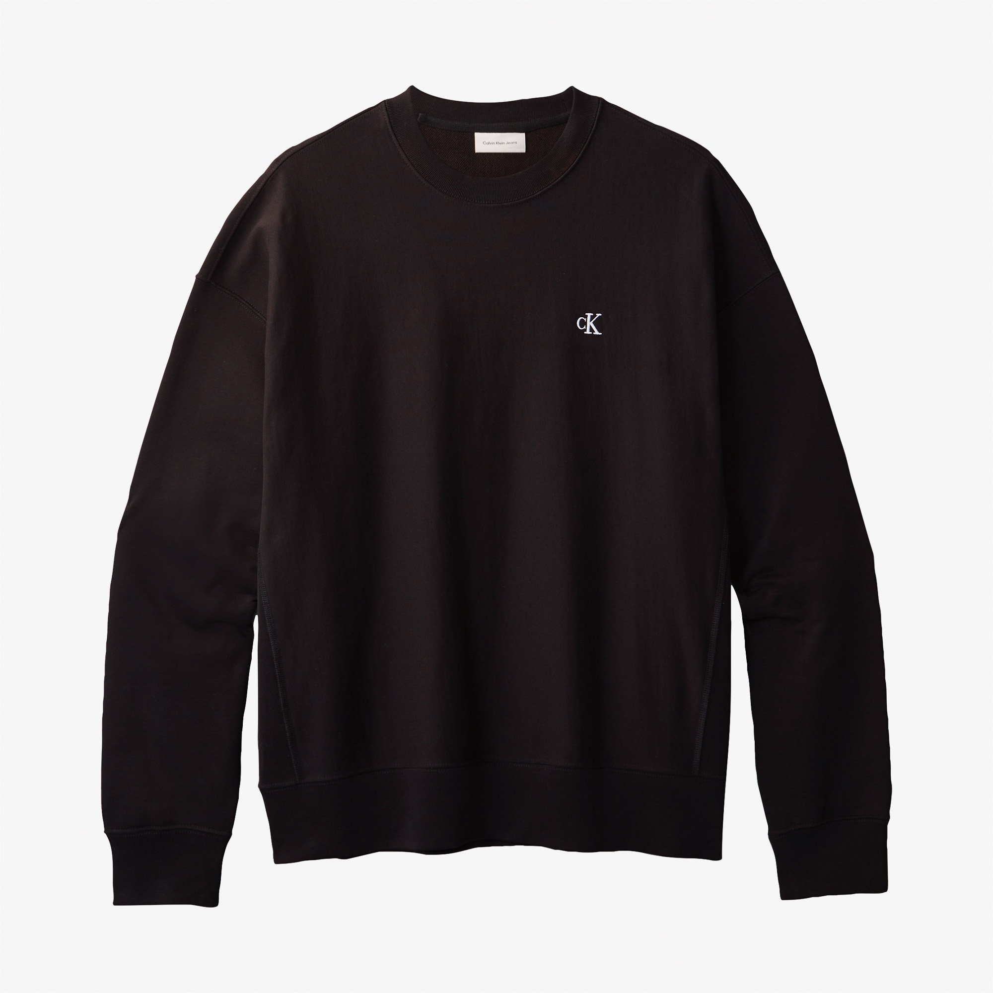 Calvin Klein Premium Terry Monogram Erkek Siyah Sweatshirt
