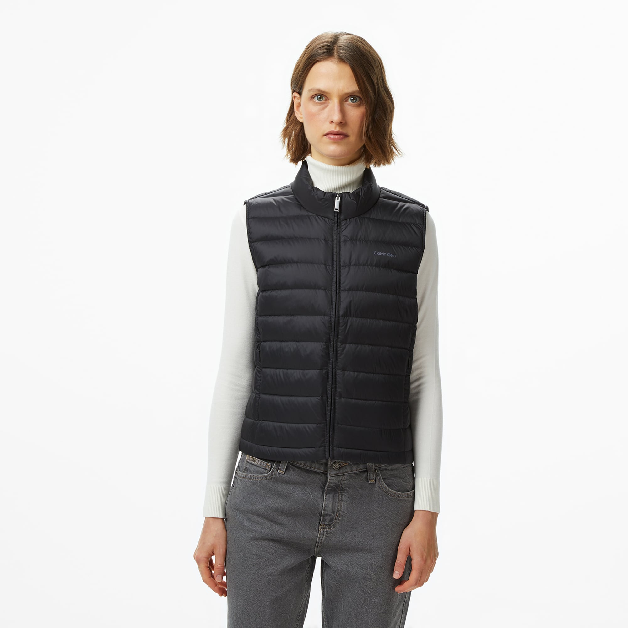  Calvin Klein Ultra Lightweight Down Puffer Kadın Siyah Yelek