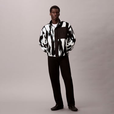  Calvin Klein Jacquard 3 Sherpa Erkek Renkli Sweatshirt