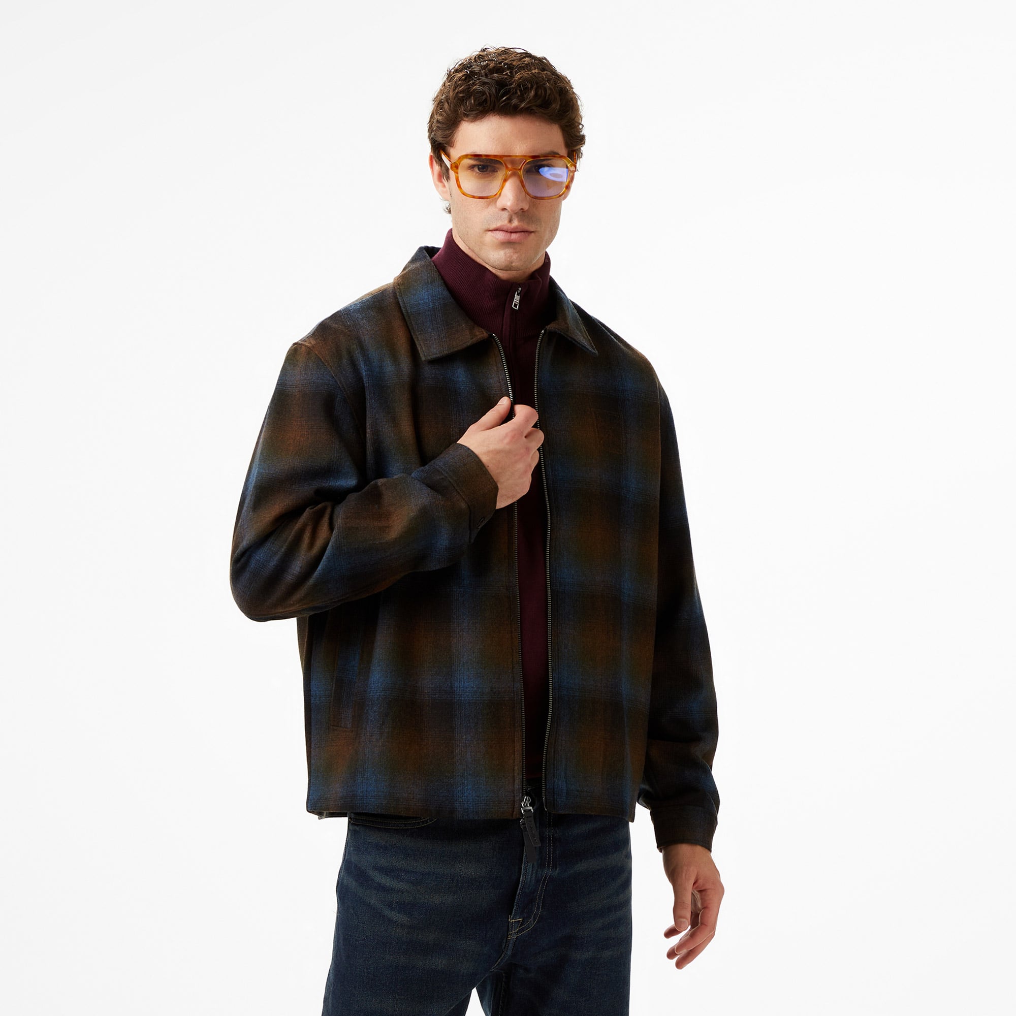  Calvin Klein Wool Flannel Erkek Kahverengi Ceket