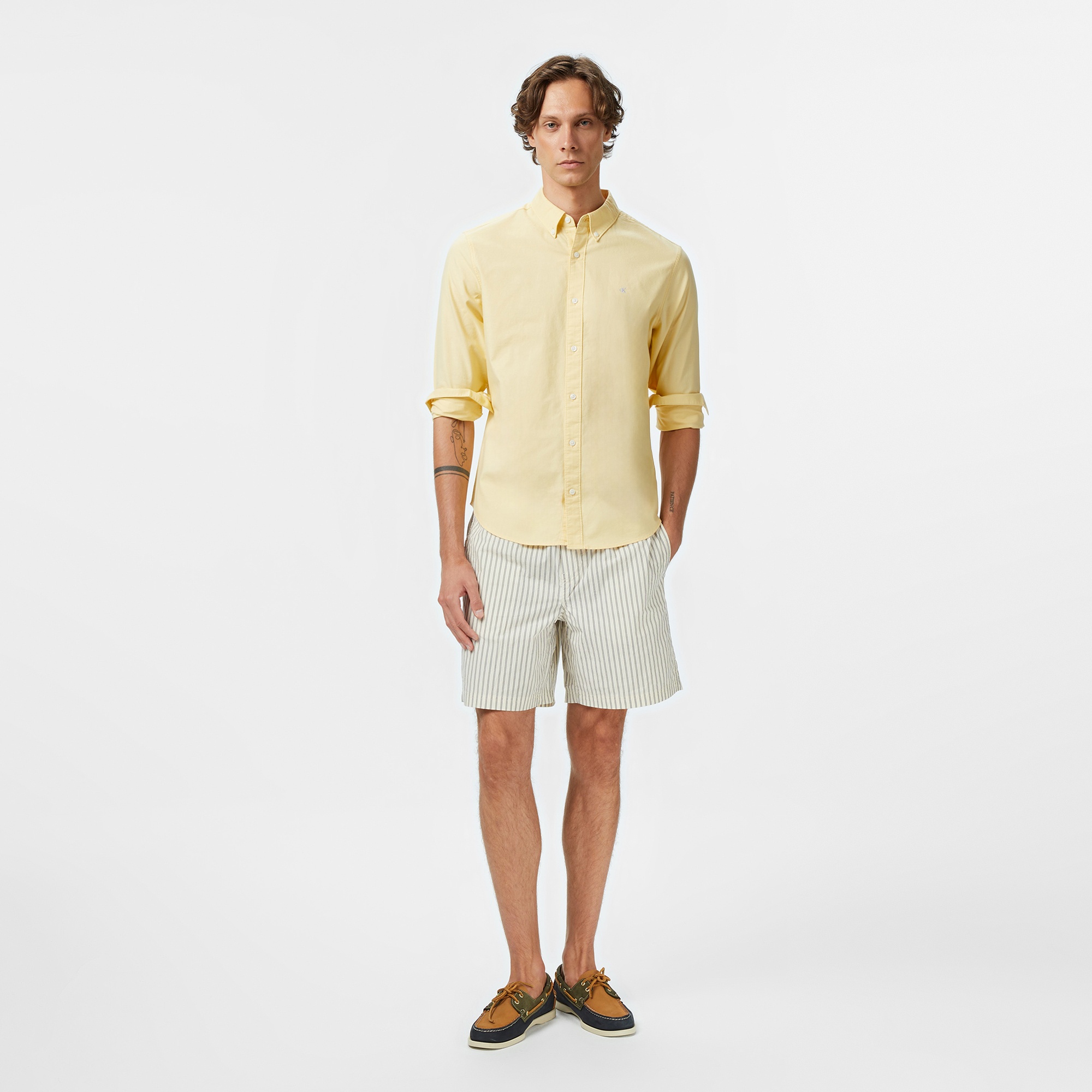 Calvin Klein Solid Oxford Classic Erkek Sarı Gömlek