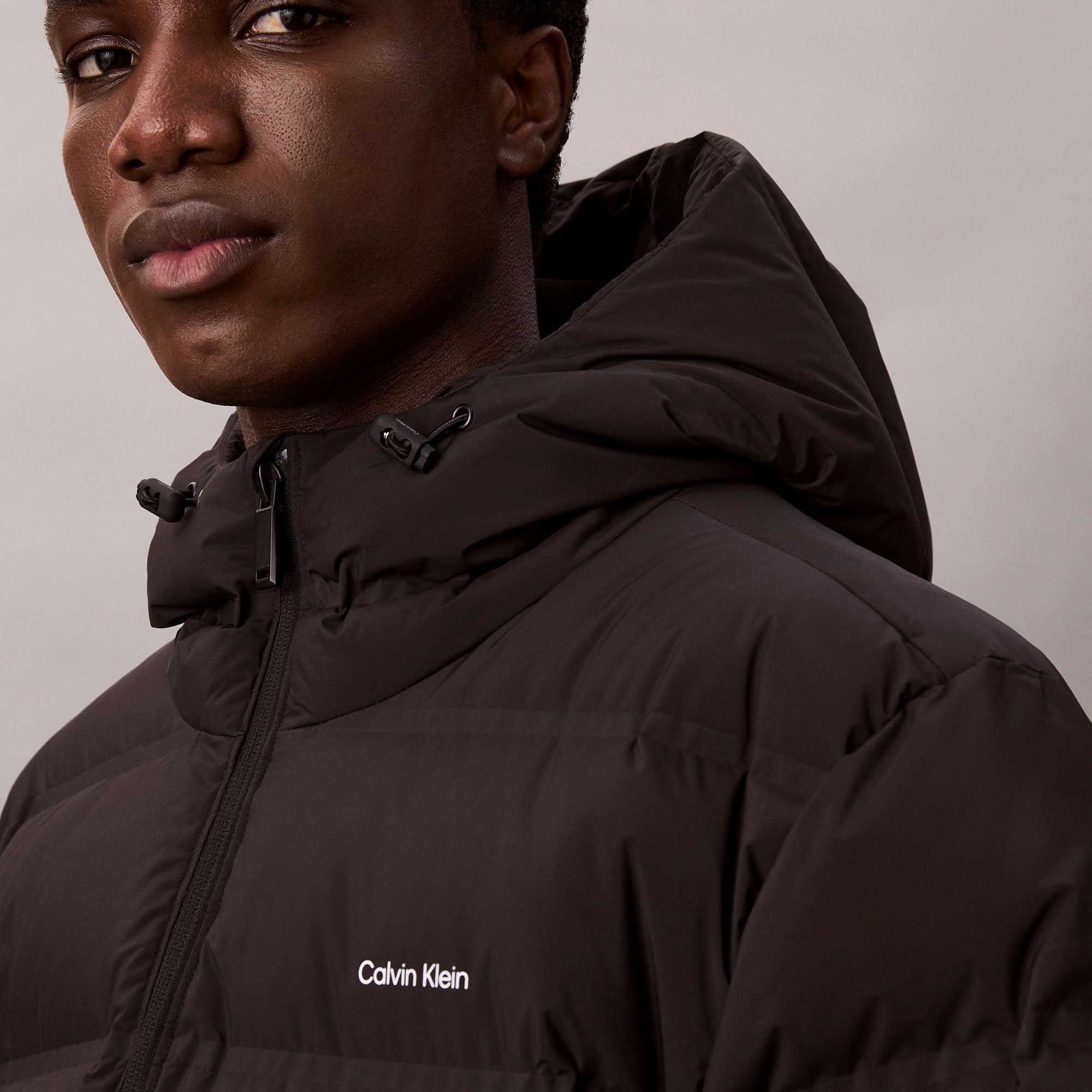 Calvin Klein Bonded Long Hooded Erkek Siyah Puffer Mont