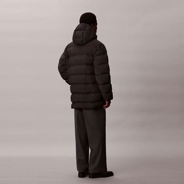  Calvin Klein Bonded Long Hooded Erkek Siyah Puffer Mont