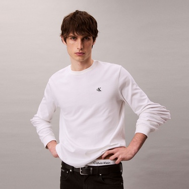  Calvin Klein Easy Monogram Erkek Beyaz T-Shirt