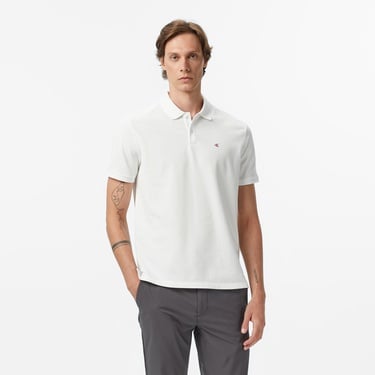  Calvin Klein Casual Pique Classic Erkek Beyaz Polo