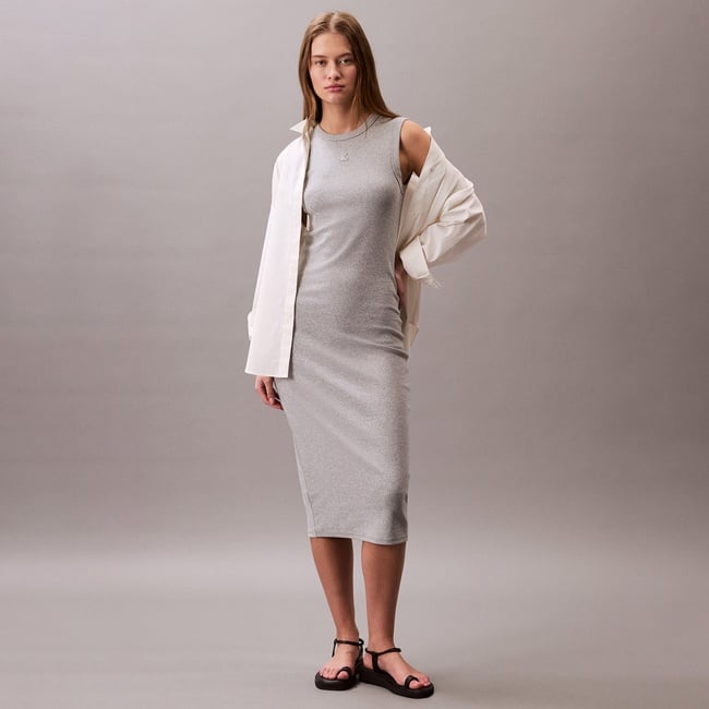  Calvin Klein Contour Kadın Gri Elbise