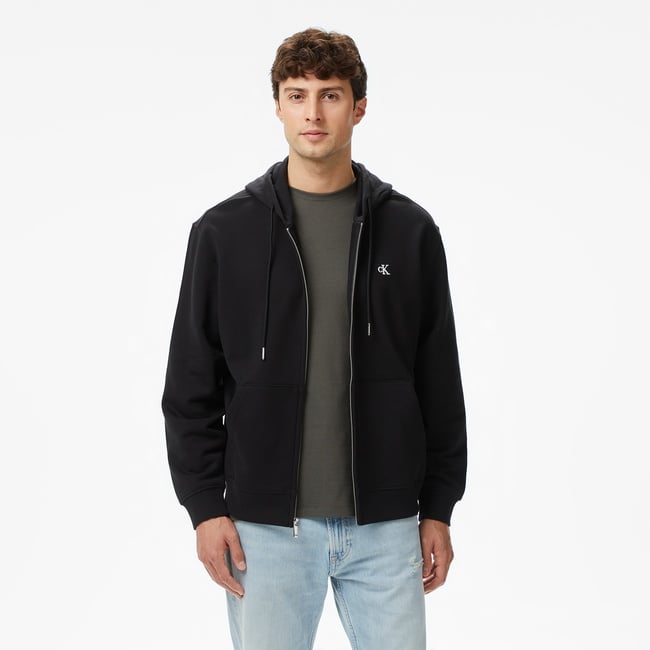  Calvin Klein Terry Monogram Erkek Siyah Sweatshirt
