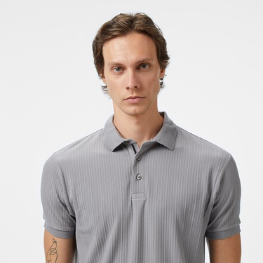  Nautica Erkek Gri Regular Fit Polo Yaka T-Shirt