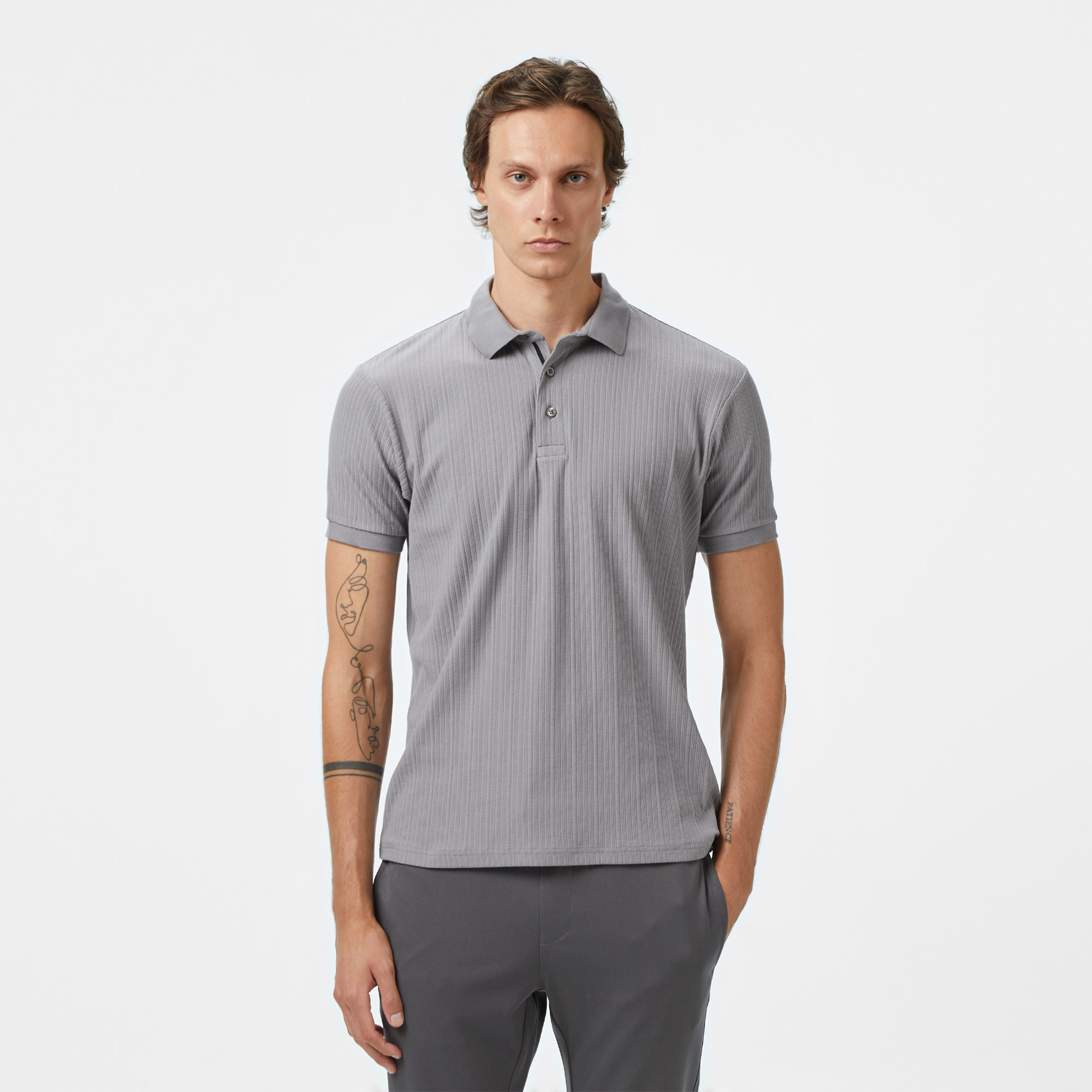  Nautica Erkek Gri Regular Fit Polo Yaka T-Shirt