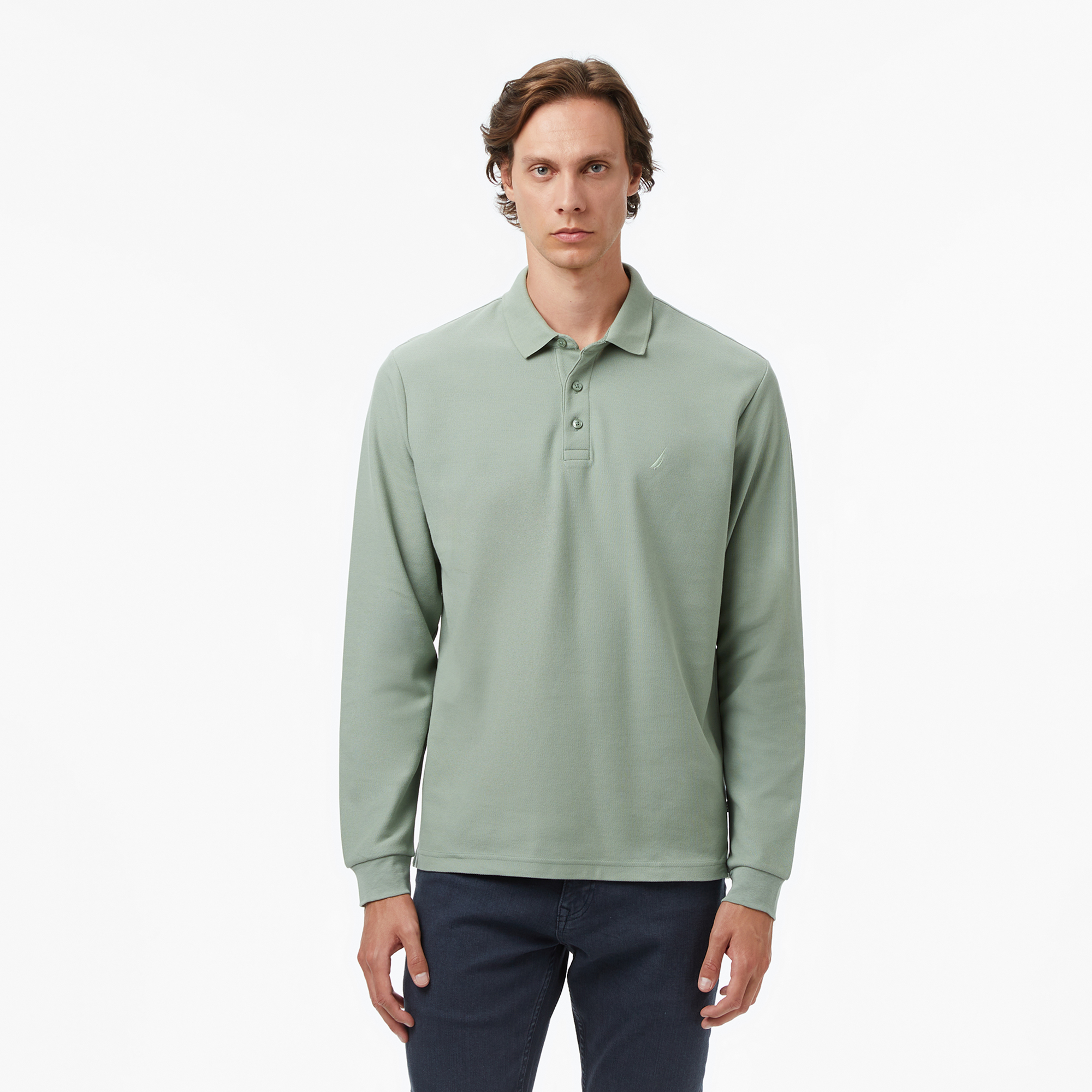  Nautica Erkek Yeşil Classic Fit Uzun Kollu Polo Yaka T-Shirt