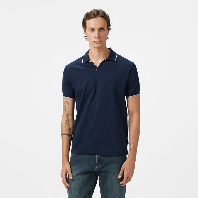  Nautica Erkek Lacivert Classic Fit Polo Yaka T-Shirt