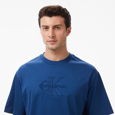  Calvin Klein Jersey Erkek Mavi T-Shirt