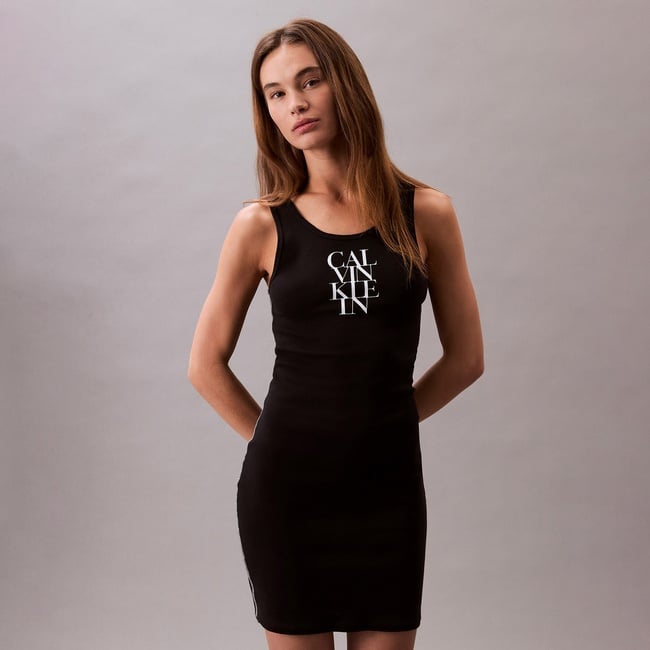  Calvin Klein Tank Kadın Siyah Elbise