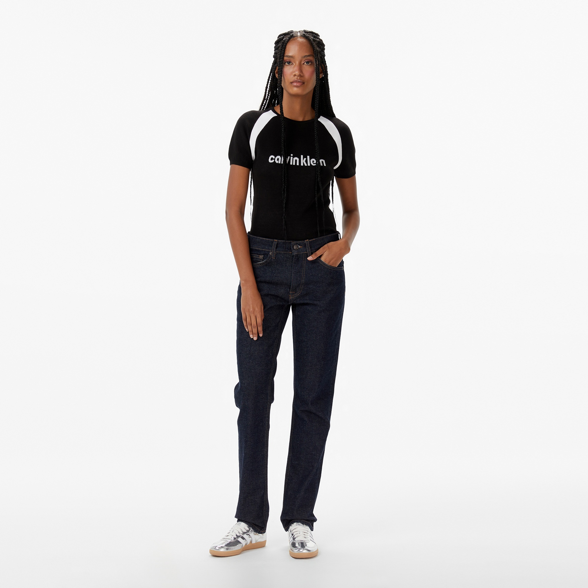 Calvin Klein Liquid Shine Sculpt Kadın Siyah Triko